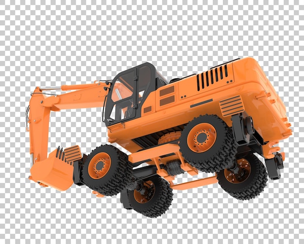 Radbagger auf transparentem Hintergrund 3D-Darstellung