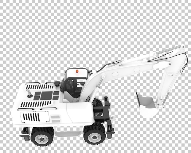 Radbagger auf transparentem Hintergrund 3D-Darstellung