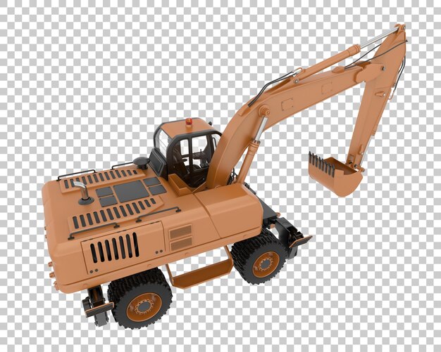Radbagger auf transparentem Hintergrund 3D-Darstellung