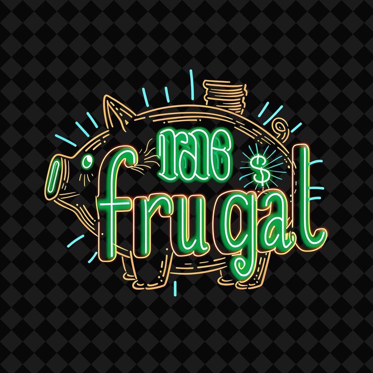 PSD radiancia de neón brillante de texto frugal con verde neón y bro png y2k inspirado en el neón decorativo