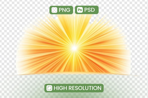 Radiant Golden Rays Burst HighResolution PNG PSD Descargas para proyectos de diseño que agregan calor y brillo a las imágenes