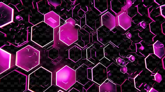 PSD radiant neon hexagons interlocking glitched hexagon texture y2k texture shape arte de decoração de fundo
