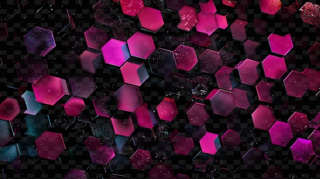 PSD radiant neon hexagons interlocking glitched hexagon texture y2k texture shape hintergrunddekoration kunst