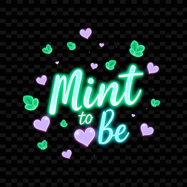 Radiante menta para ser rayos de texto en verde y azul fresco con diseño de tipografía de neón luminescente