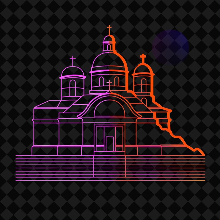 PSD radiante neón helsinki horizonte dentro de una silueta cuadrado lan png y2k monolina paisaje urbano arte de collage