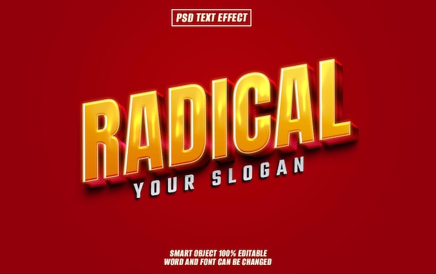 radical text effect font editable typography 3d text