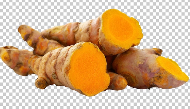 Radice di curcuma isolata su sfondo trasparente