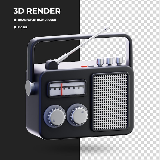 Radio 3D Ilustración