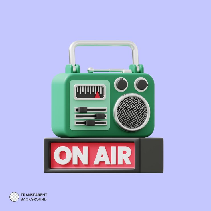 PSD radio icon isolated 3d render illustration