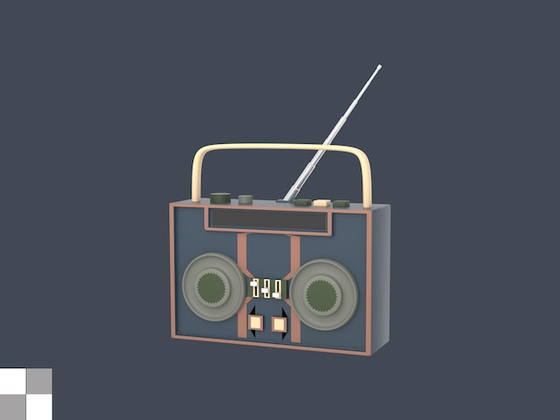 radio de ilustración 3d