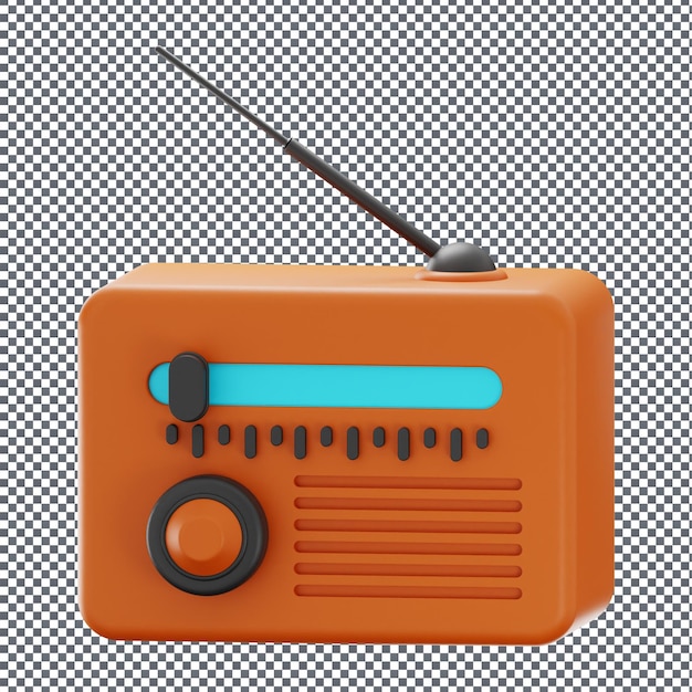 Radio PSD 3D en fondo aislado y transparente