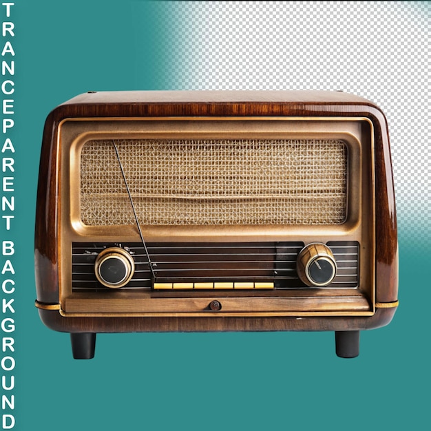 PSD rádio vintage em um fundo transparente