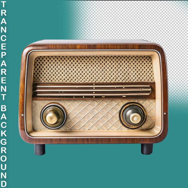 PSD radio vintage sur un fond transparent