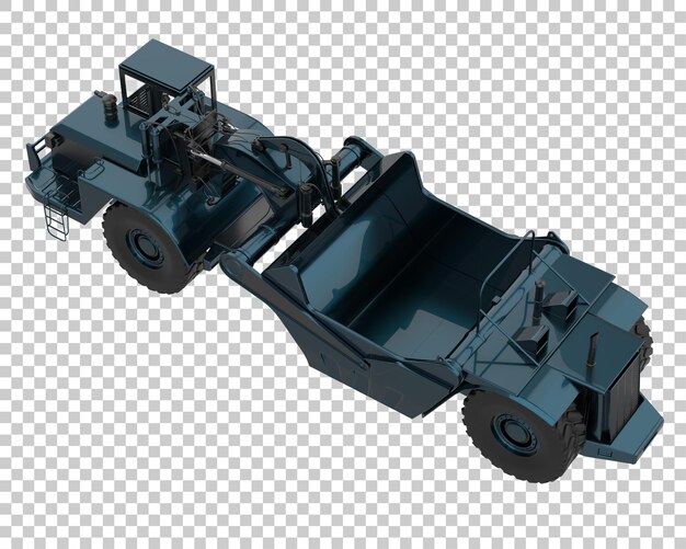 Radtraktorschaber auf transparentem Hintergrund 3D-Darstellung