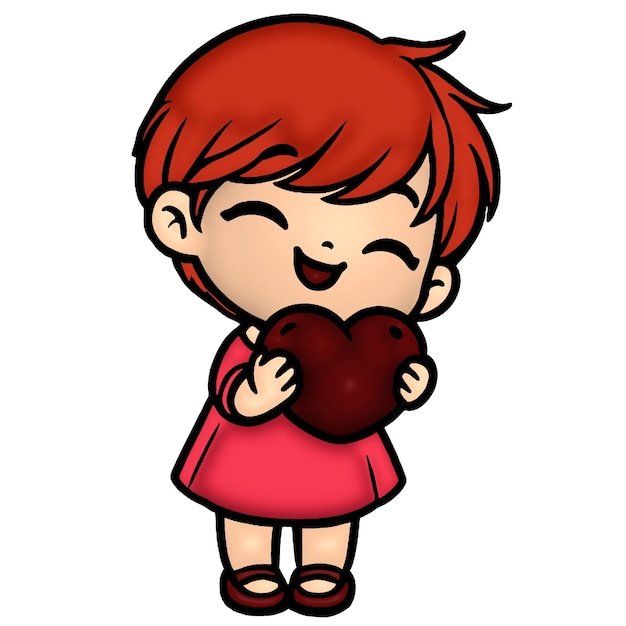 Ragazza carina con il cuore