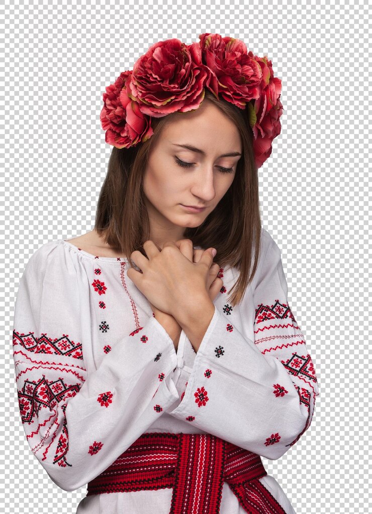 PSD ragazza con il vestito nazionale ucraino