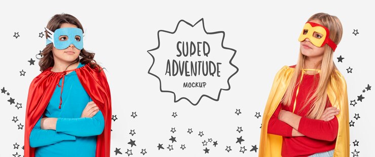 PSD ragazze che indossano costumi mock-up