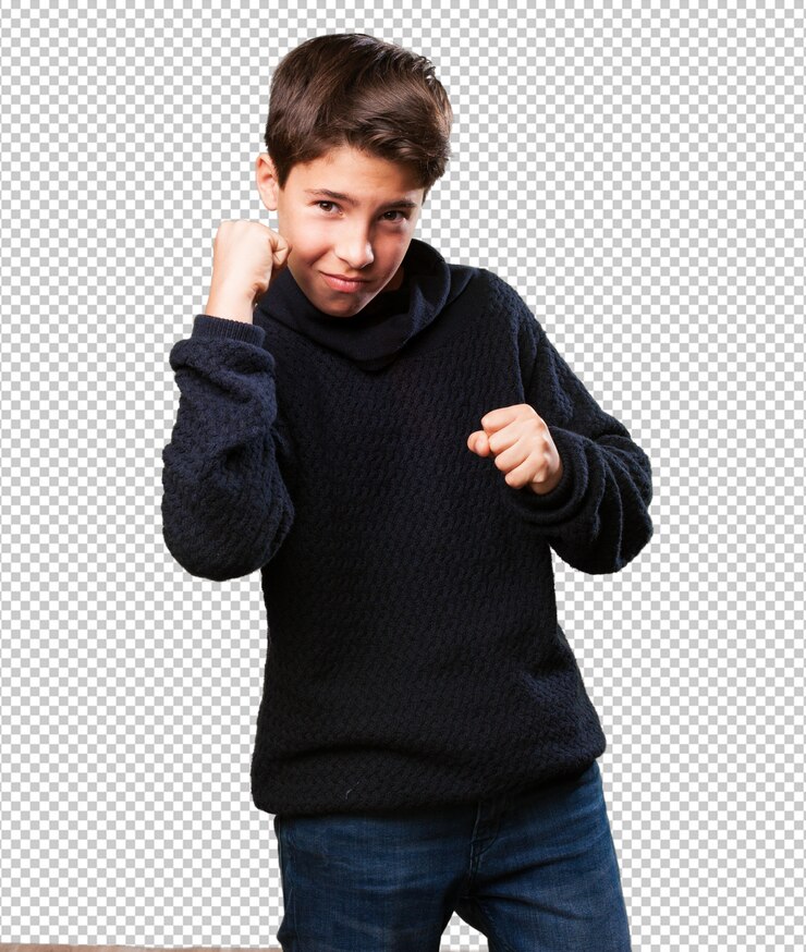 PSD ragazzino che fa un gesto vincitore