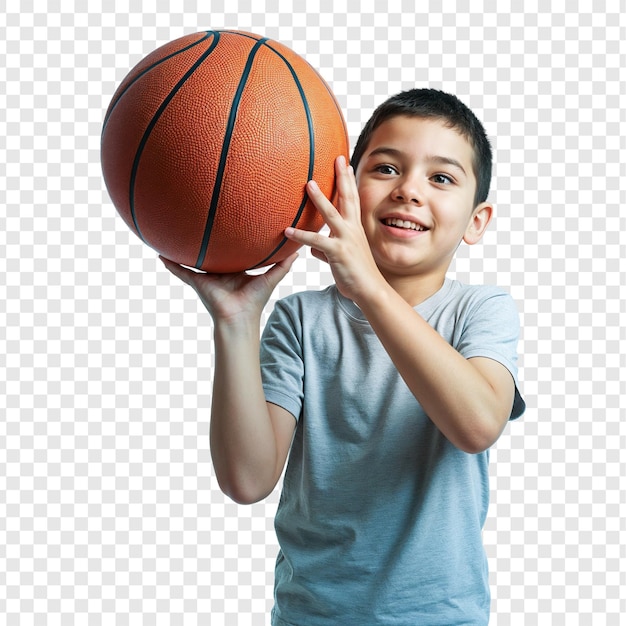 Ragazzo felice che gioca a basket