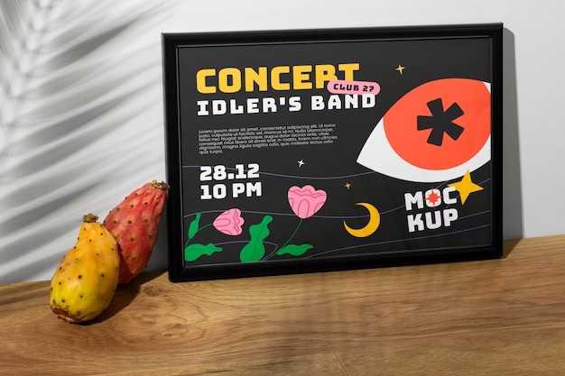 PSD rahmen mit fruchtarrangements-mockup