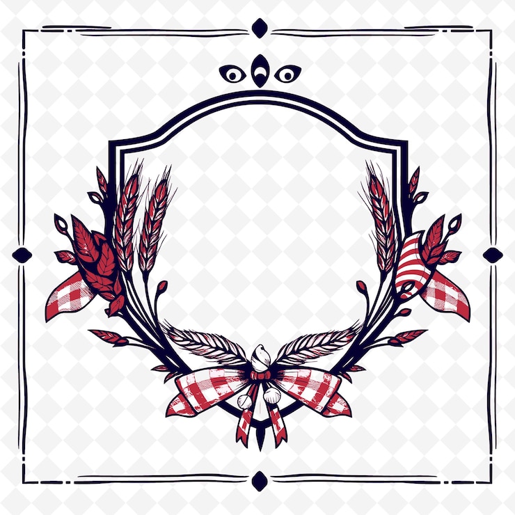 PSD rahmen vektor mit ernte mond malerei weizen scheif ce png inspirierte thanksgiving dekoration design