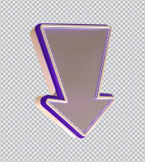 Rahmenpfeile mit Gitter und realistischem neonblauem 3D-Rendering