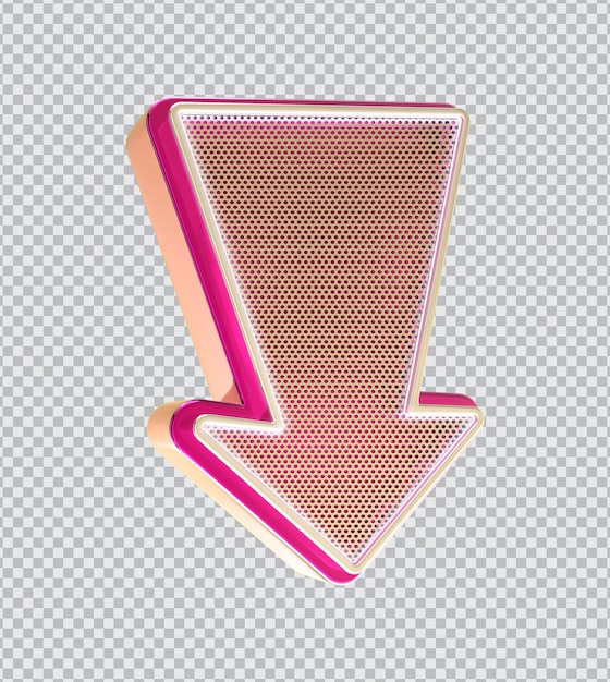 Rahmenpfeile mit Gitter und realistischem neonblauem 3D-Rendering