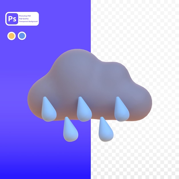 rain in 3d render for graphic asset web presentation or other