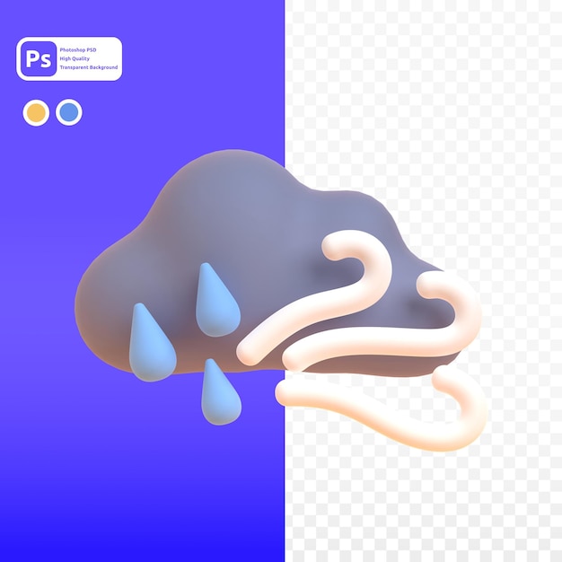 rain in 3d render for graphic asset web presentation or other