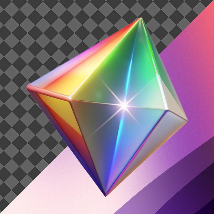 PSD rainbow 3d gemstone abstract background