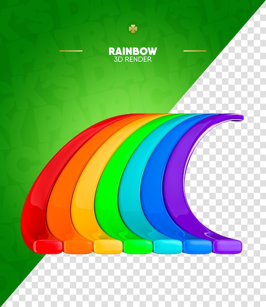 PSD rainbow 3d render aislado para composición