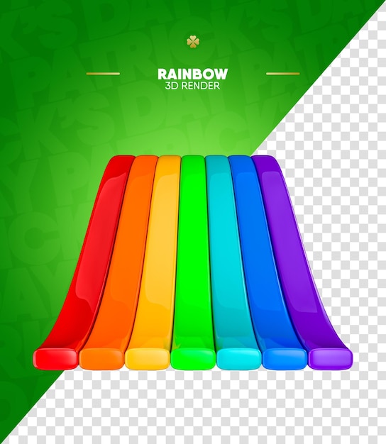 PSD rainbow 3d render aislado para composición