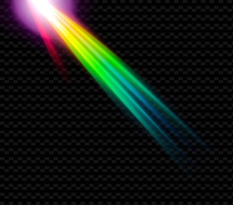 PSD rainbow beam brilla vibrantemente combinando todos los colores del arco iris y2k neon inspirado en la textura de la luz