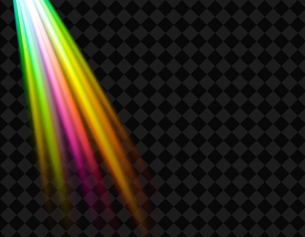 Rainbow Beam brilla vibrantemente combinando todos los colores del fondo de neón inspirado en Rai Y2K