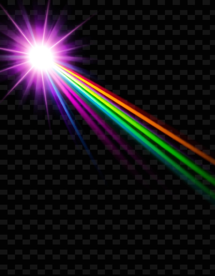PSD rainbow beam shines vibrantly combining all colors of the rainbow y2k neon inspired light texture