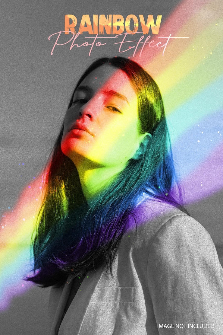 PSD rainbow photo effect