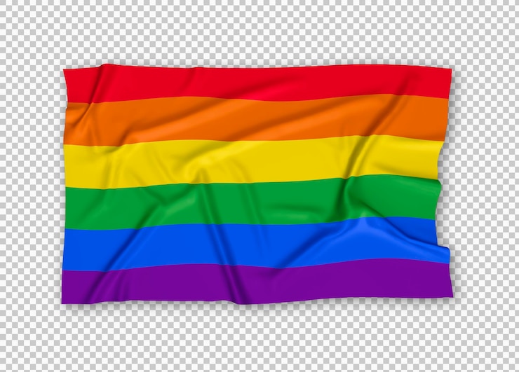 PSD rainbow pride flag waving