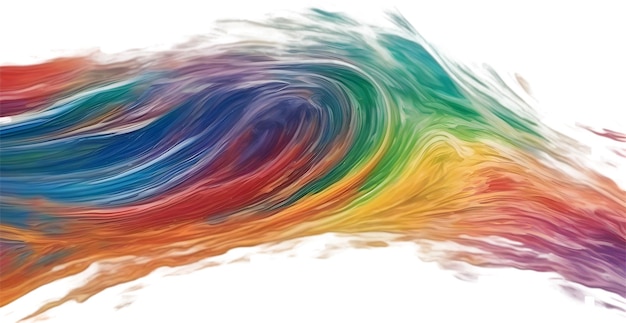 PSD rainbow wave oil painting using brush technique