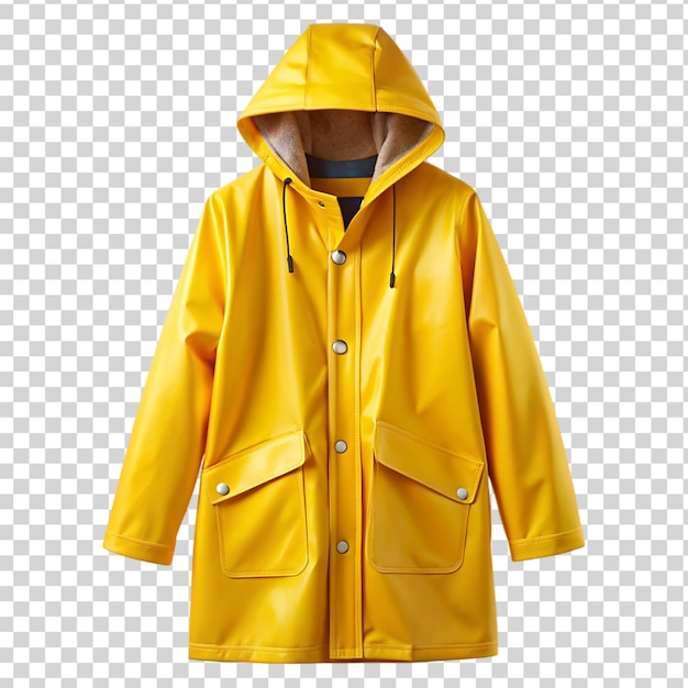 PSD raincoat amarelo isolado em fundo transparente