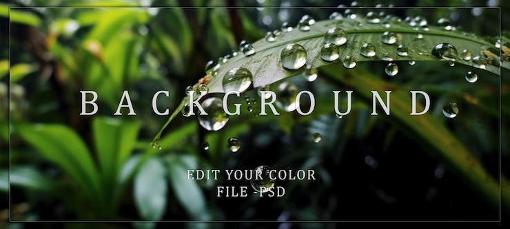 PSD raindrops on a leaf