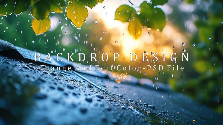 PSD raindrops on a rainy day
