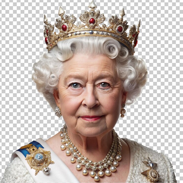 PSD rainha com coroa na cabeça com fundo transparente