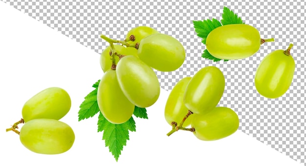 PSD raisin vert isolé sur fond blanc