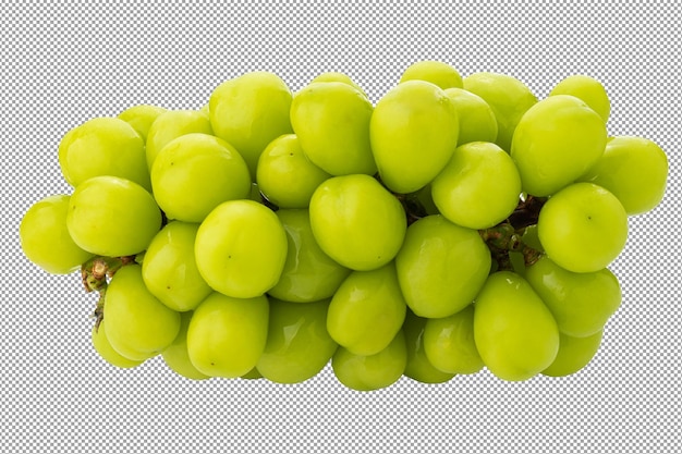 Raisins verts doux isolés sur fond transparent