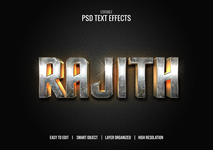 PSD rajith - efecto de texto psd editable