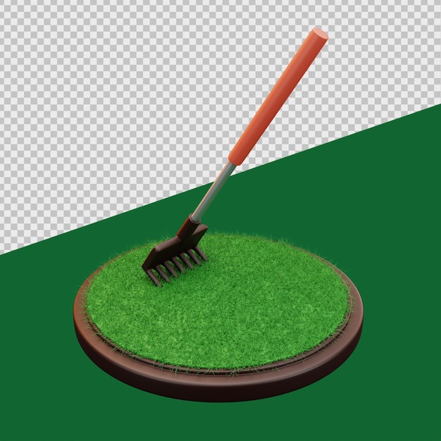 Rake tool ilustraciones 3d de agricultura