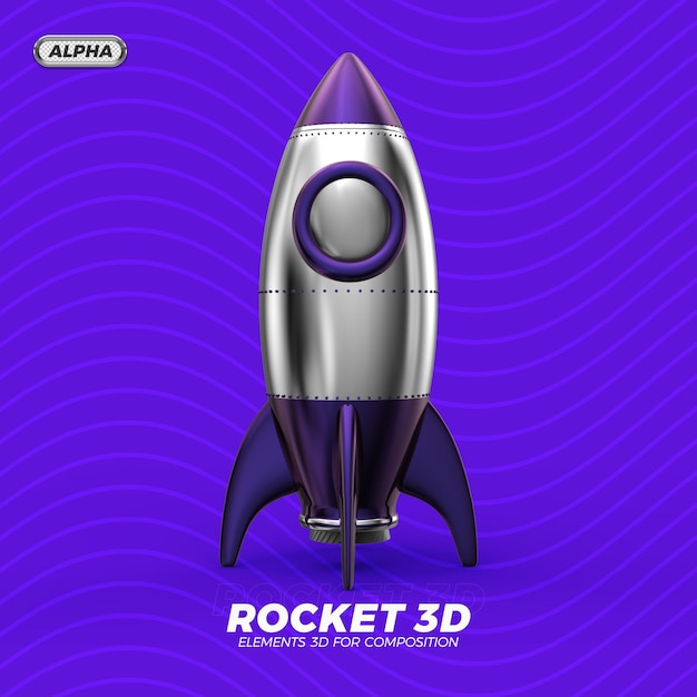 Rakete 3d render isoliert