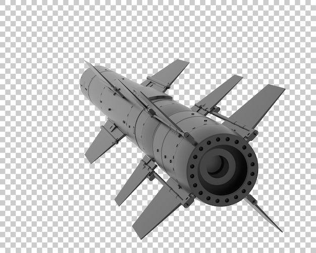 Rakete auf transparentem Hintergrund 3D-Darstellung