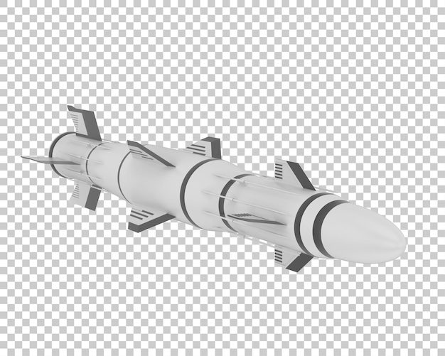 Rakete auf transparentem Hintergrund 3D-Darstellung