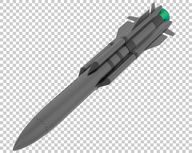 Rakete auf transparentem Hintergrund 3D-Darstellung